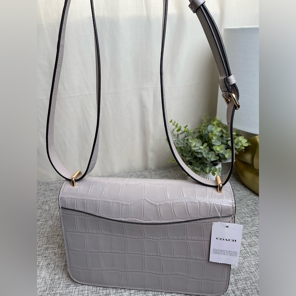 $129(New) Coach Morgan Square Crossbody Bag In Croc- Embossed Leather - Picture 3 of 12